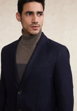 Discount River Woods Slim fit zuivere scheerwol blazer 2-knopen blauw -