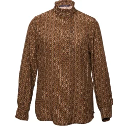 Best River Woods Slipoverblouse met ruffles in bruin -