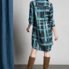 Clearance River Woods Slipoverjurk in viscose in blauw -