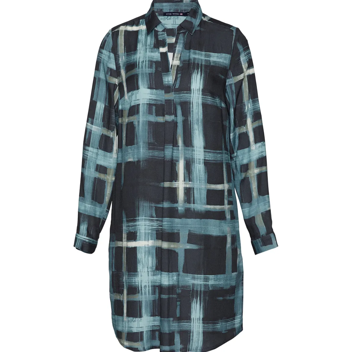 Clearance River Woods Slipoverjurk in viscose in blauw -