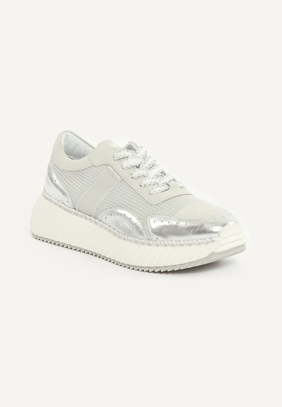 Fashion River Woods Sneakers met veters detail in zilverkleur -