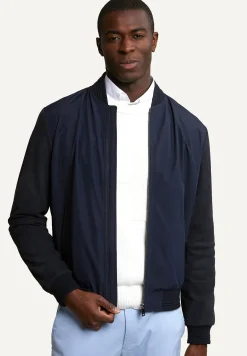 Discount River Woods Sportieve jas suède mouwen navy -