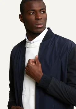 Discount River Woods Sportieve jas suède mouwen navy -