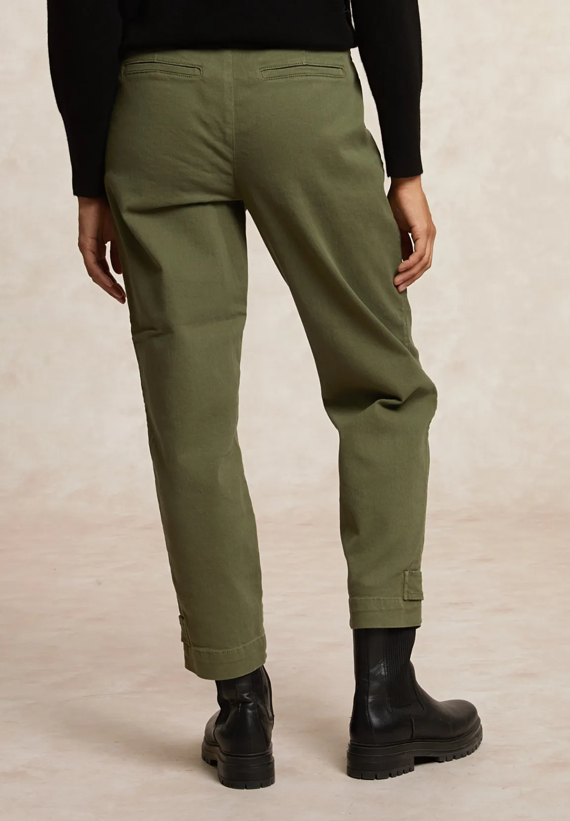 Outlet River Woods Stretch broek opgestikte zak kaki -