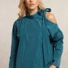 Outlet River Woods Taffeta blouse met strik groen -