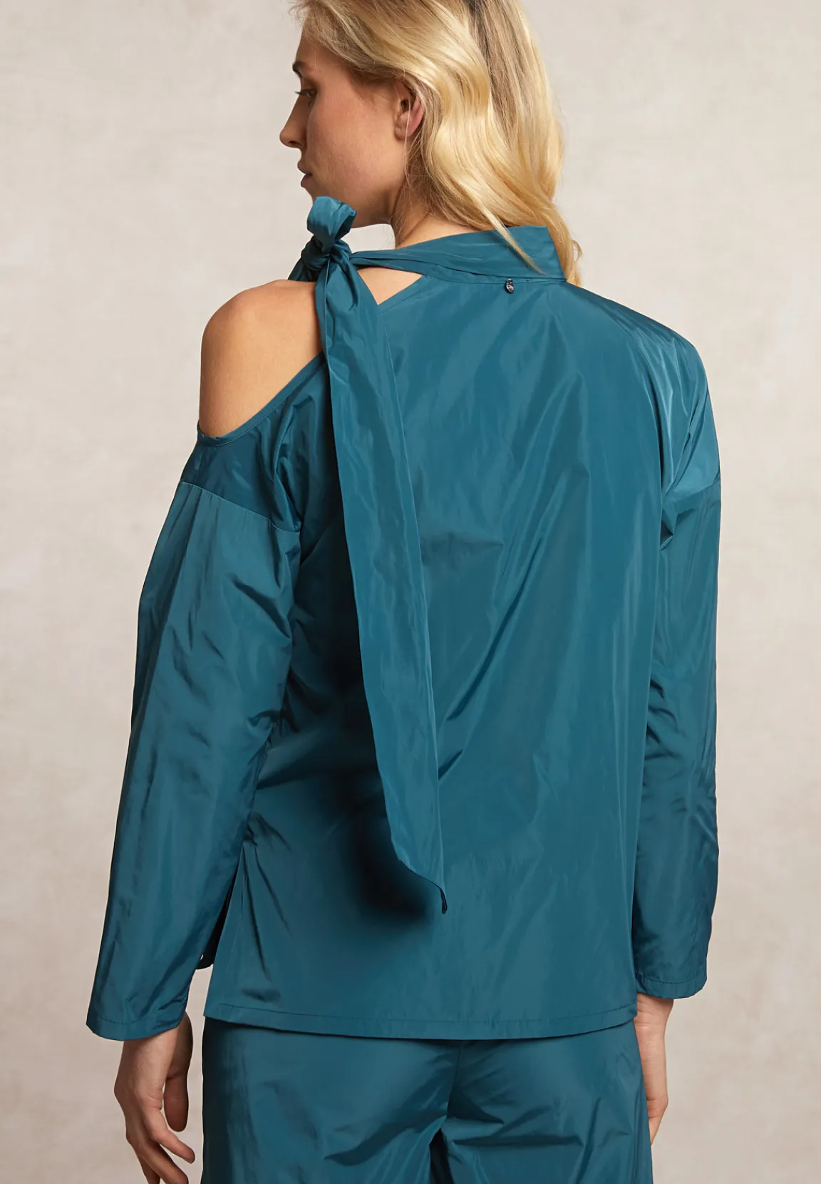 Outlet River Woods Taffeta blouse met strik groen -