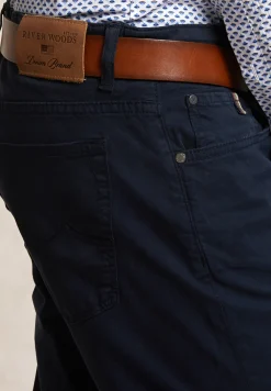 Best River Woods Tight fit basic stretch broek 5-zakken navy -