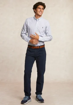 Best River Woods Tight fit basic stretch broek 5-zakken navy -