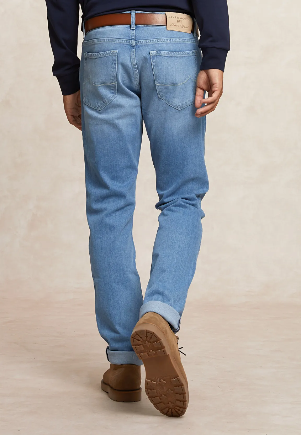 Discount River Woods Tight fit basic stretch jeansbroek 5-zakken bleach -