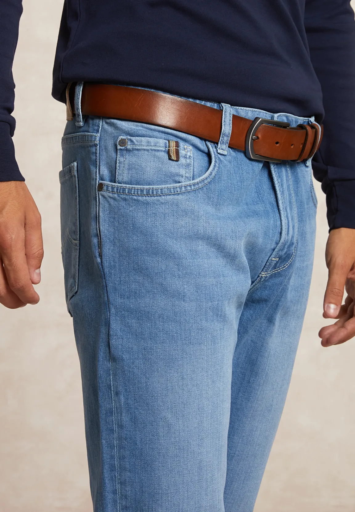 Discount River Woods Tight fit basic stretch jeansbroek 5-zakken bleach -
