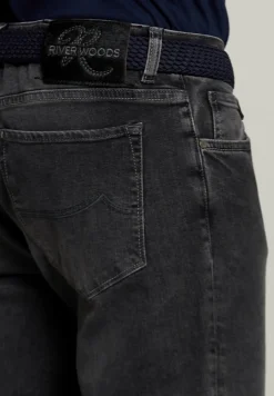 Best River Woods Tight fit jeans 5-zakken grijs -