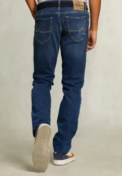 New River Woods Tight fit 5-pocket jeansbroek stone -