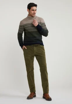 Clearance River Woods Tight fit ribfluwelen broek kaki -