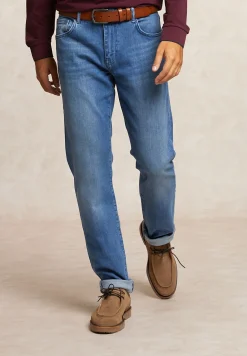 Online River Woods Tight fit stretch jeansbroek 5-zakken light stone -