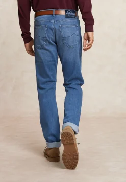 Online River Woods Tight fit stretch jeansbroek 5-zakken light stone -