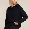 Clearance River Woods Trui met capuchon wol-alpaca blauw -