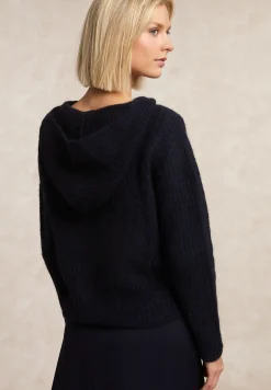 Clearance River Woods Trui met capuchon wol-alpaca blauw -
