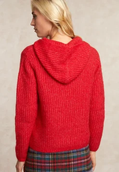 New River Woods Trui met capuchon wol-alpaca rood -