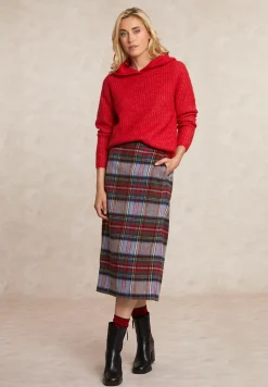 New River Woods Trui met capuchon wol-alpaca rood -