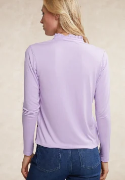 Clearance River Woods T-shirt kraag met ruches lila -