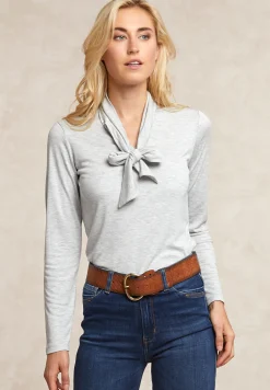 Hot River Woods T-shirt met strik grijs -