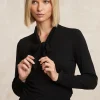 Clearance River Woods T-shirt met strik zwart -
