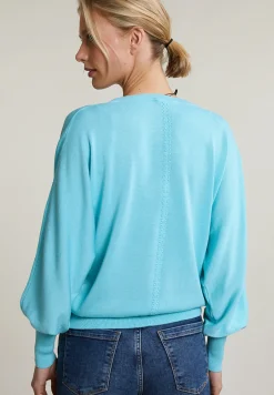 Fashion River Woods Turquoise V-hals trui lange mouwen -