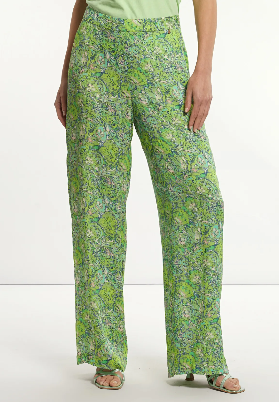 Sale River Woods Viscose fantasiebroek groen -