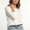 Outlet River Woods Viscose trui ronde hals lange mouwen wit -