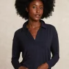 Online River Woods Viscose V-hals blouse glitter detail navy -