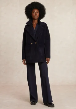 Online River Woods Viscose V-hals blouse glitter detail navy -