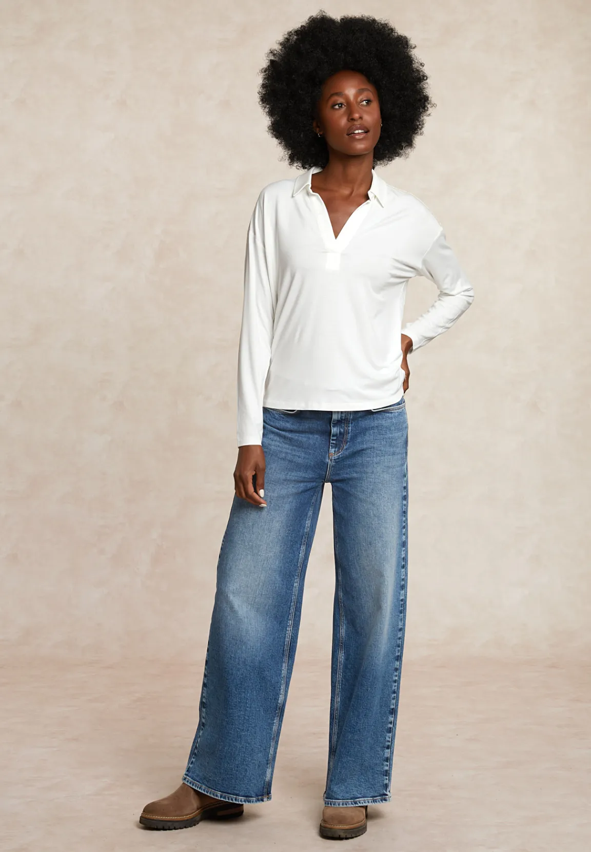 Sale River Woods Viscose V-hals blouse glitter detail écru -