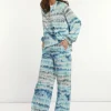 Outlet River Woods Viscose wijde fantasiebroek blauw -