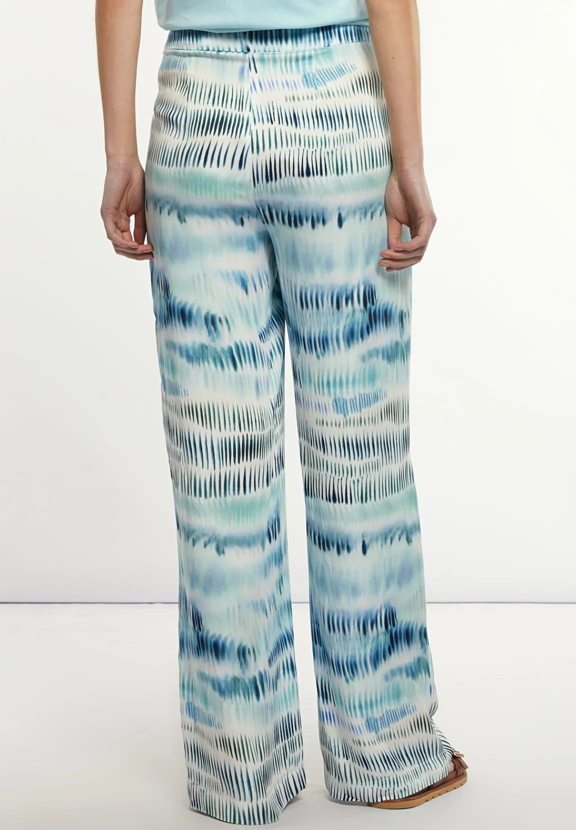 Outlet River Woods Viscose wijde fantasiebroek blauw -