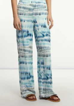 Outlet River Woods Viscose wijde fantasiebroek blauw -