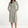 New River Woods Wijde gestreepte jurk met riem zwart/wit -