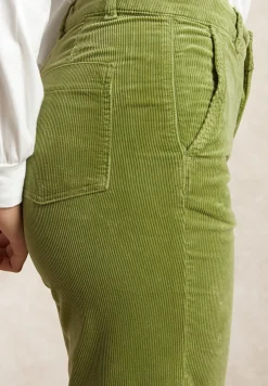 Discount River Woods Wijde ribfluwelen broek hoge taille olijfgroen -