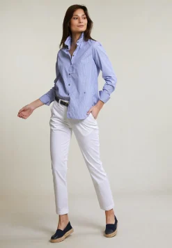 Sale River Woods Witte basic stretch broek -