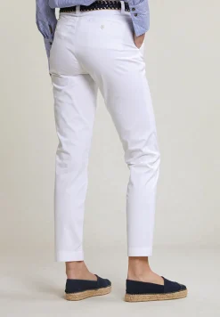 Sale River Woods Witte basic stretch broek -
