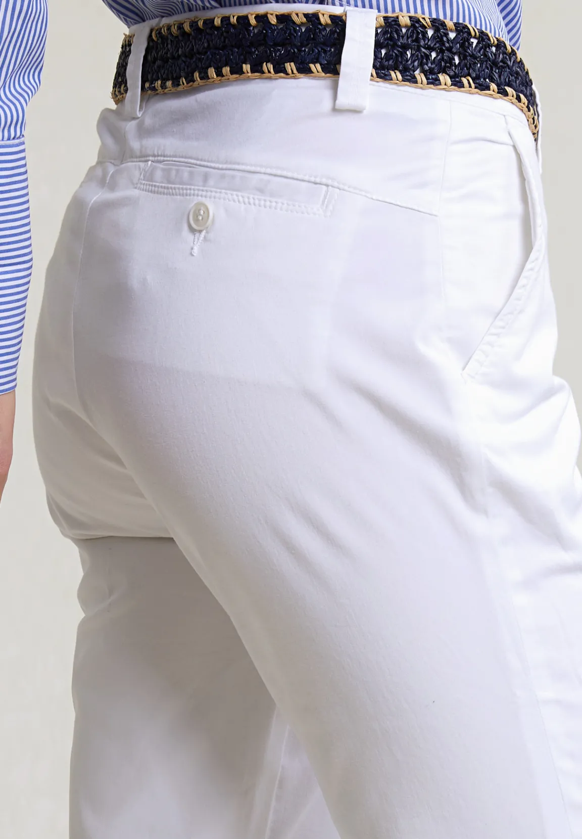 Sale River Woods Witte basic stretch broek -