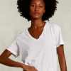 New River Woods Witte basic V-hals T-shirt -