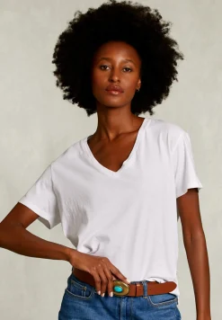 New River Woods Witte basic V-hals T-shirt -