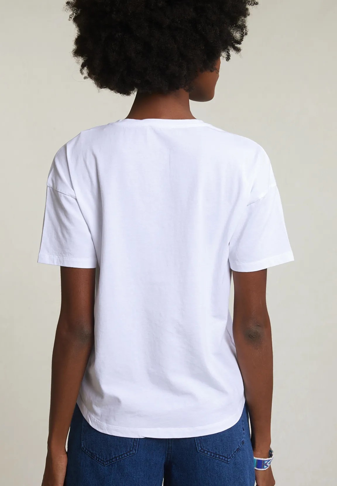 Sale River Woods Witte basic V-hals T-shirt korte mouwen -