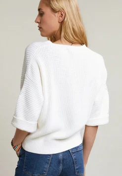 Online River Woods Witte katoenen trui ronde hals -