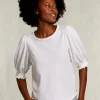 Online River Woods Witte T-shirt 3/4 mouwen met smock -