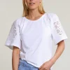 Best River Woods Witte T-shirt geborduurde korte mouwen -