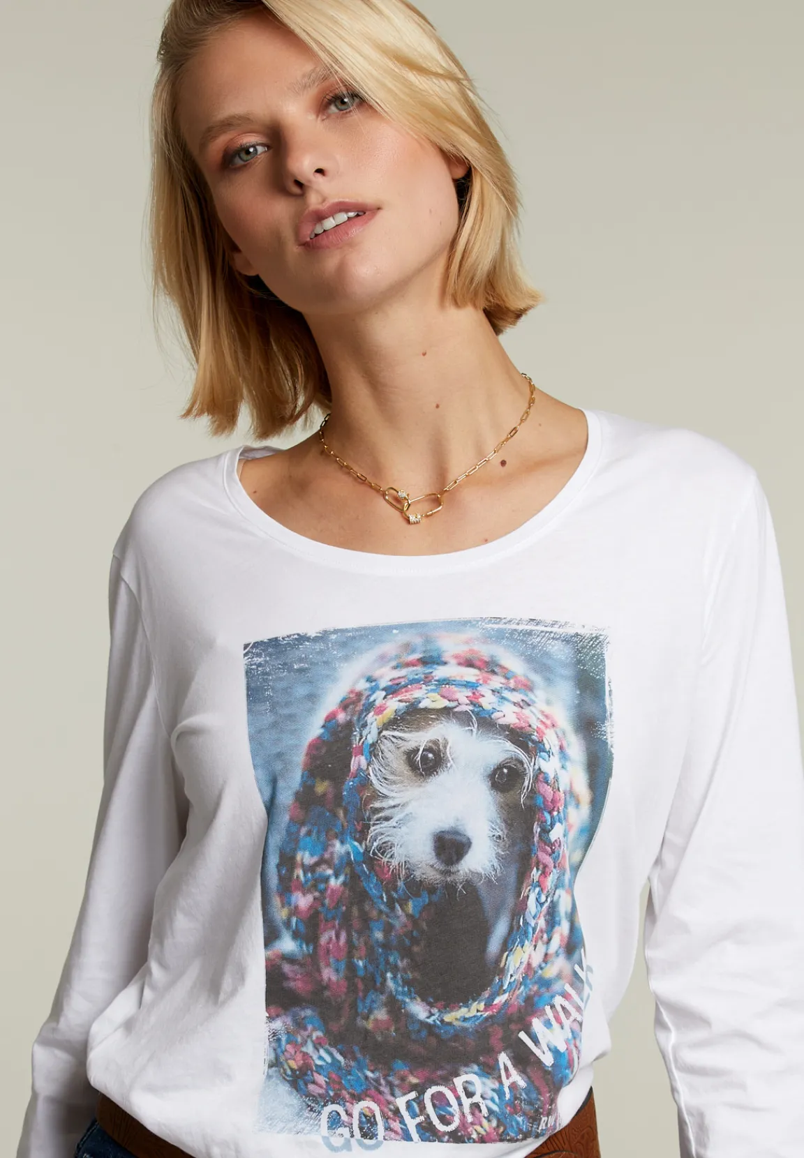 Fashion River Woods Witte T-shirt ronde hals -