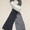 Best River Woods Wol-kasjmier gestreepte sjaal charcoal mix -