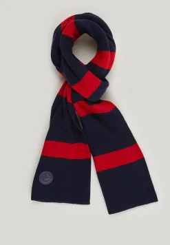 Outlet River Woods Wol-kasjmier gestreepte sjaal navy/red voor jongens -