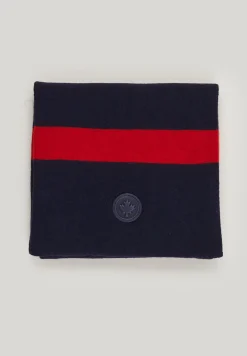 Outlet River Woods Wol-kasjmier gestreepte sjaal navy/red voor jongens -